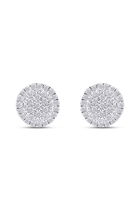 1/5 Cttw 10k Yellow Gold Round Cut White Natural Diamond Circle Cluster (G-H Color, I2-I3 Clarity)