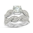 thumbnail image 1 of AFFY 1.50CT Moissanite Diamond Infinity Wedding Bridal Set for Women 18K White Gold over Silver-6.5, 1 of 8