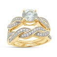 thumbnail image 1 of AFFY 1.50CT Moissanite Diamond Infinity Wedding Bridal Set for Women 18K Yellow Gold over Silver-10.5, 1 of 8