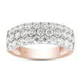 thumbnail image 1 of AFFY 1.50CT Round Moissanite Diamond 3-Row Half Eternity Anniversary Band Ring 14K Rose Gold over Silver-4.5, 1 of 7