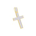 thumbnail image 1 of AFFY 1.50CT White Natural Diamond Iced Out Hip Hop Jewelry Cross Charm Pendant In 14K Yellow Gold over Silver, 1 of 1