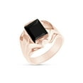 thumbnail image 1 of AFFY 1.75 Carat Black Onyx Bold Solitaire Ring In 14K Rose Gold Plated 925 Sterling Silver For Men's Ring Size 10, 1 of 4