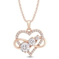 thumbnail image 1 of AFFY 1.75CT Moissanite Diamond Infinity Love Heart Pendant Necklace in 14K Rose Gold over Silver With 18" Chain, 1 of 5