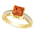 thumbnail image 1 of AFFY (1.85 cttw) Simulated Citrine & White Natural Diamond Antique Style Engagement Wedding Ring In 14k Yellow Gold With Ring Size 12.5, 1 of 1