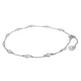 thumbnail image 1 of AFFY 1 Carat 3MM Round Moissanite Diamond Single Piece Station Anklet Bracelet for Women 14K White Gold over Silver-9IN, 1 of 4