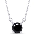 thumbnail image 1 of AFFY 1 Carat Black Moissanite Diamond Solitaire Pendant Necklace for Women 18K White Gold over Silver, 1 of 4