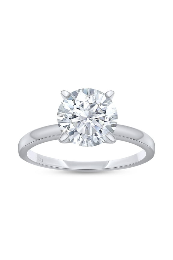 1 Carat Moissanite Diamond Solitaire Ring for Women in 18K White Gold over Sterling Silver-4.5