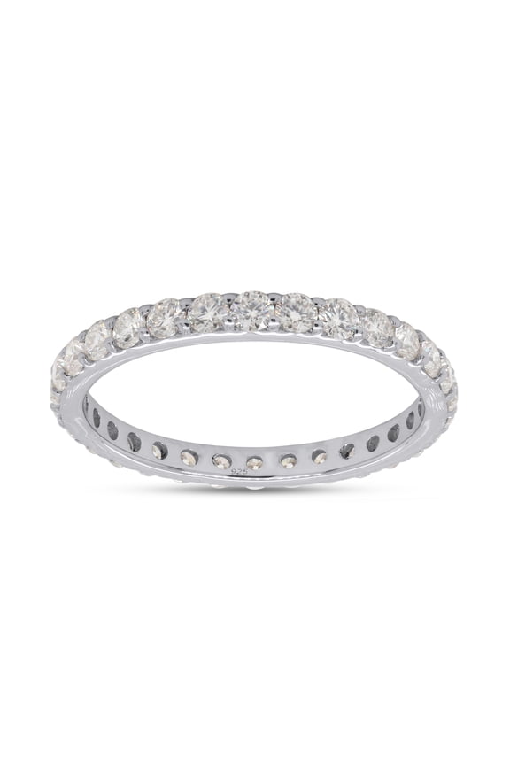 1 CT Moissanite Diamond Eternity Wedding Band Ring for Women 14k White Gold over Silver-4
