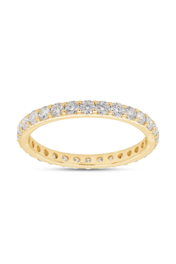 1 CT Moissanite Diamond Eternity Wedding Band Ring for Women 14k Yellow Gold over Silver-9