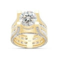 thumbnail image 1 of AFFY 10 Carat Round Cut White Cubic Zirconia Solitaire Bridge Style Engagement Ring For Women In 14K Yellow Gold Over 925 Sterling Silver (10 Cttw)-6.5, 1 of 6