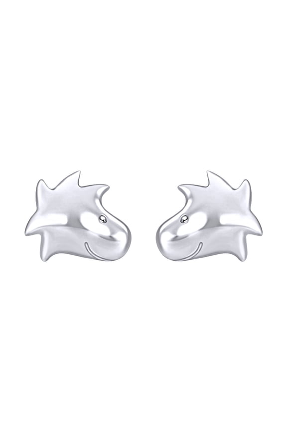 10k Solid White Gold Woodstock Stud Earrings