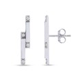 thumbnail image 1 of AFFY 14K Gold Plated 925 Sterling Silver Round Cut Natural Diamond Bar Drop Earrings Jewelry For Women's (0.1 Cttw, I2-I3 Clarity), 1 of 2