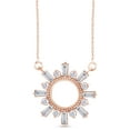 thumbnail image 1 of AFFY 14K Rose Gold Over Sterling Silver Baguette & Round Cut Cubic Zirconia Circle Pendant Necklace Along With 18" Rope Chain, 1 of 2