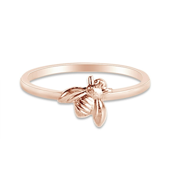 AFFY 14K Rose Gold over Sterling Silver Lovely Tiny Bumble Bee Ring Jewlery for Women-10