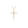 thumbnail image 1 of AFFY 14K Solid Yellow Gold White Natural Diamond Channel-Set Cross Pendant Necklace (1/3 Ct), 1 of 1