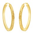 thumbnail image 1 of AFFY 14K Solid Yellow Gold Women's Textured Hoop Earrings, 1 of 1