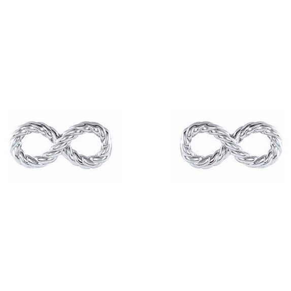 AFFY 14K White Gold Over Sterling Silver Infinity-Inspired Rope Stud Earrings