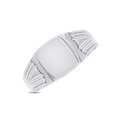 thumbnail image 1 of AFFY 14K White Gold Plated Sterling Silver 925 Square Signet Mens Ring Gift For Men's, Ring Size 10.5, 1 of 3
