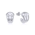 thumbnail image 1 of AFFY 14K White Gold over 925 Sterling Silver Chunky Stud Half Hoop Earrings for Women Jewelry, 1 of 6