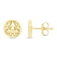 thumbnail image 1 of AFFY 14K Yellow Gold plated 925 Sterlilng Silver Minimalist Dainty Eye of Providence Stud Earrings, 1 of 2
