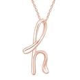 thumbnail image 1 of AFFY 14k Rose Gold Over Sterling Silver Alphabet Letter H Script Initial Pendant Necklace with 18" Chain Jewelry for Women, 1 of 1