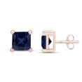 thumbnail image 1 of AFFY 14k Rose Gold Over Sterling Silver Princess Cut In Tanzanite Martini Stud Earrings Jewelry For Womens, 1 of 5