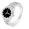 thumbnail image 1 of AFFY 14k White Gold Over Sterling Silver Round Shape White Cubic Zirconia Watch Shape Ring, 1 of 1