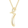 thumbnail image 1 of AFFY 14k Yellow Gold Over Sterling Silver Alphabet Letter R Script Initial Pendant Necklace with 18" Chain Jewelry for Women, 1 of 1