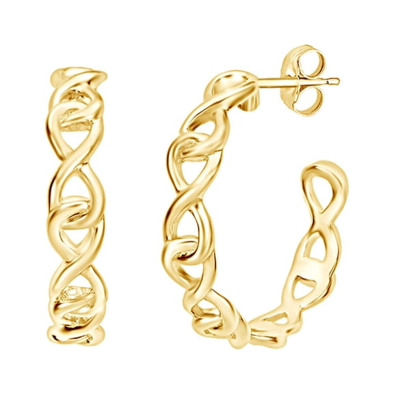 AFFY 14k Yellow Gold Plated Sterling Silver Infinity Hoop Earrings For women