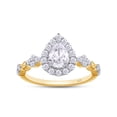 thumbnail image 1 of AFFY 18K Yellow Gold Plated Sterling Silver 1.20CT Moissanite Diamond Halo Teardrop Engagement Ring-11.5, 1 of 5