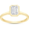 thumbnail image 1 of AFFY 1CT Emerald Moissanite Diamond Solitaire Engagement Ring for Women 14K Yellow Gold over Silver-9.5, 1 of 6