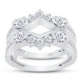 thumbnail image 1 of AFFY 1CT Moissanite Diamond Anniversary Solitaire Enhancer Guard Ring 14K White Gold over Silver-7.5, 1 of 8