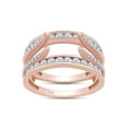 thumbnail image 1 of AFFY 1CT Round Moissanite Diamond Cathedral Enhancer Ring Guard in 14K Rose Gold over Silver-5, 1 of 6