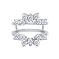 thumbnail image 1 of AFFY 1CT Round White Cubic Zirconia Sunburst Guard Enhancer Ring 14K White Gold over Silver-7.5, 1 of 7