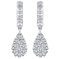 thumbnail image 1 of AFFY 2.00 Carat Round Shape White Natural Diamond Drop Earrings 14K Solid White Gold, 1 of 1