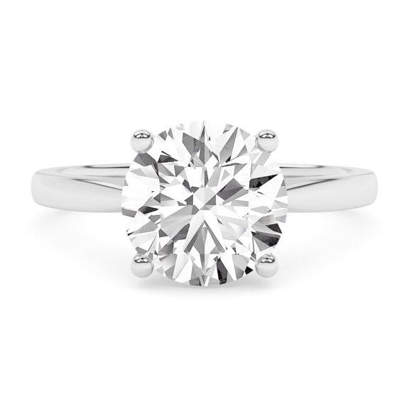 AFFY 2.00 Carat (ctw) Solitaire Engagement Rings For Women, Round Lab Created Moissanite Promise Ring For Her In 14k Solid White Gold | VVS1 Quality (2 ctw) Ring Size-7