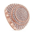 thumbnail image 1 of AFFY 2 1/4 Carat Round Cut Lab Created Moissanite Diamond Men's Dome Anniversary Wedding Band Ring In 14K Rose Gold Over Sterling Silver Jewelry Gift For Men (VVS1 Clarity, 2.25 Cttw)-9.5, 1 of 6