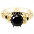 thumbnail image 1 of AFFY 2.13 Carat Round Shape Black Natural Diamond Engagement Ring 14K Solid Yellow Gold Ring Size-8.5, 1 of 2