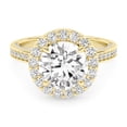 thumbnail image 1 of AFFY 2.40 Carat (ctw) Halo Solitaire Engagement Ring For Womens, Round Lab Created Moissanite Promise Ring For Her In 10k Solid Yellow Gold | VVS1 Quality Ring Size-9.5, 1 of 5