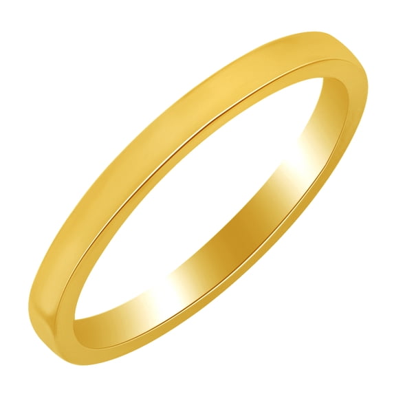 AFFY 2.5mm Standard Flat Comfort Fit Band Ring in 10k Yellow Gold Ring Size - 4