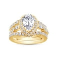 thumbnail image 1 of AFFY 2.75CT Moissanite Diamond Halo Wedding Promise Ring Sets for Women in 14K Yellow Gold over Silver-6, 1 of 6