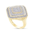 thumbnail image 1 of AFFY 2 CT. T.W. Baguette and Round Cut Natural Diamond Cushion Frame Anniversary Ring In 14K Yellow Gold Over Sterling Silver (J-K Color, I2-I3 Clarity), Ring Size-11.5, 1 of 5