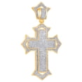 thumbnail image 1 of AFFY 2 Cttw Round Shape White Natural Diamond Hip Hop Jewelry Cross Charm Pendant In 10k Solid Yellow Gold, 1 of 1