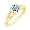 thumbnail image 1 of AFFY (2cttw) Simulated Blue Aquamarine Solitaire Engagement Wedding Ring In 14k Solid Gold With Ring Size 10.5, 1 of 1