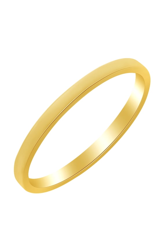 2mm Flat Band Ring in 14k Yellow Gold Ring Size - 4