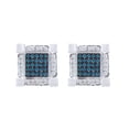 thumbnail image 1 of AFFY 3/4 Cttw 3D Cube Square Earrings Round Cut Enhanced Blue & White Natural Diamond In 10k Solid Gold, 1 of 1