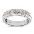 thumbnail image 1 of AFFY 3 Row Eternity Wedding Band Ring for Women Round Lab Grown DIamond Anniversary Ring in 14k White Gold Plated Sterling Silver Fine Jewelry Gift for Her Size 7.5, 1 of 6