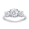 thumbnail image 1 of AFFY 3-Stone Engagement Ring for Women, 1.60CT Round Moissanite Diamond 18K White Gold over Silver-9, 1 of 7