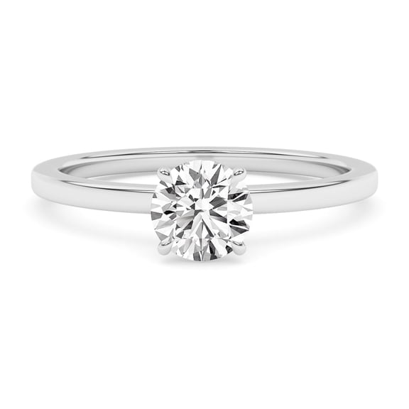 AFFY 4-Prong Solitaire Engagement Rings For Women, 1/2 Carat (ctw) Round Lab Created Moissanite Promise Ring For Her In 14k White Gold Over Sterling Silver | VVS1 Quality Ring Size-9