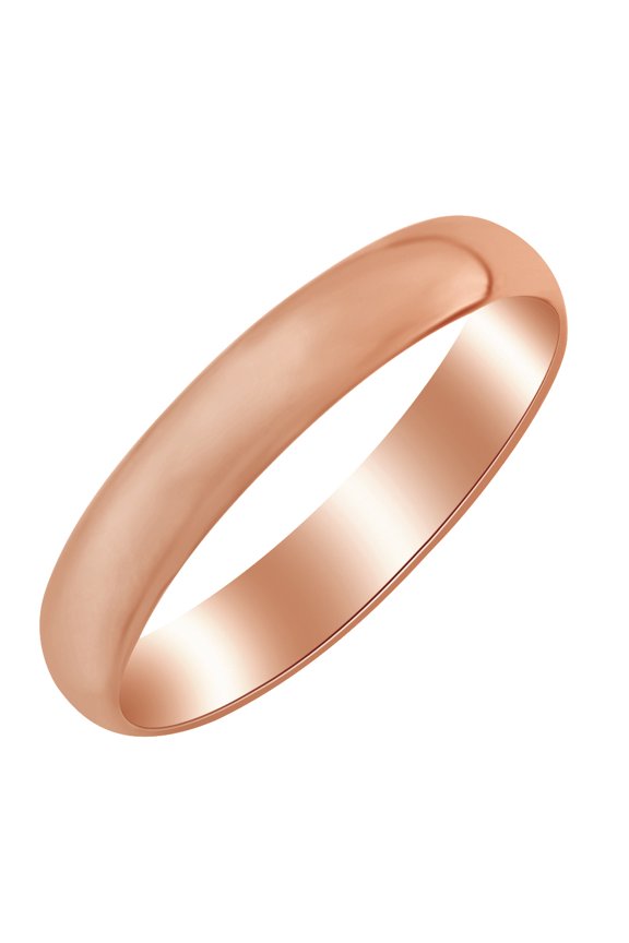 4mm Half Round Band Ring in 14k Rose Gold Ring Size - 4